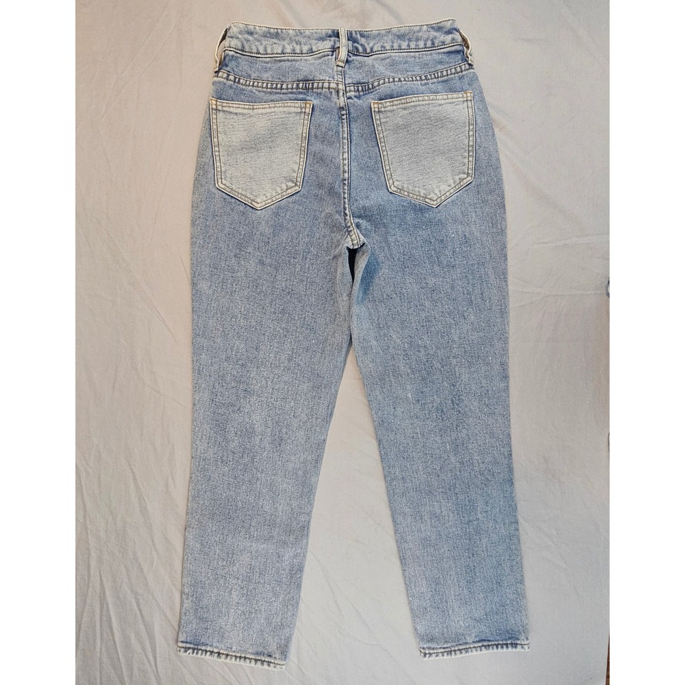 PacSun Jeans Size 24 Cropped Multi Wash Color Block Mom Jean 100% Cotton L629 - Picture 2 of 6